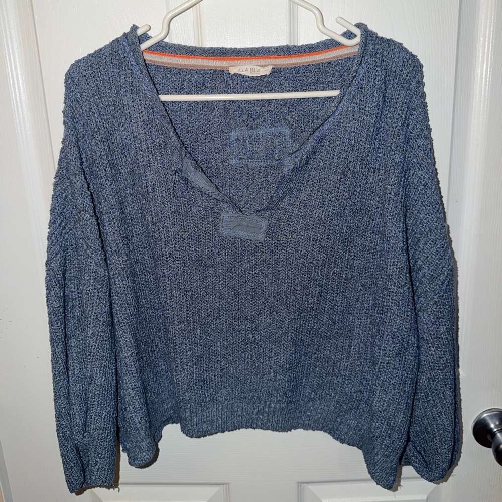 Women's Blue Cropped Sweater